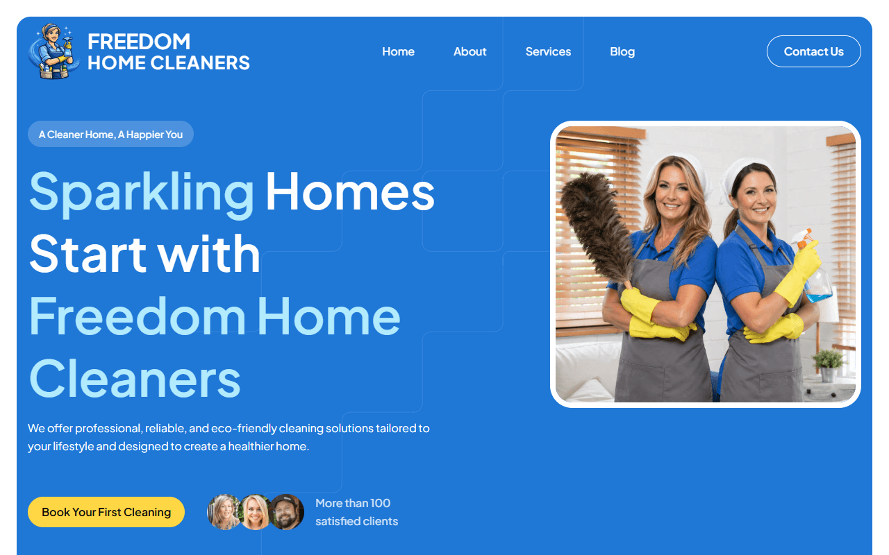 Freedom Home Cleaners desktop